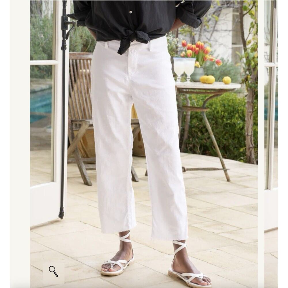Frank and Eileen Italian Performance Linen Kinsale The Trouser White Size 10 - Picture 3 of 8